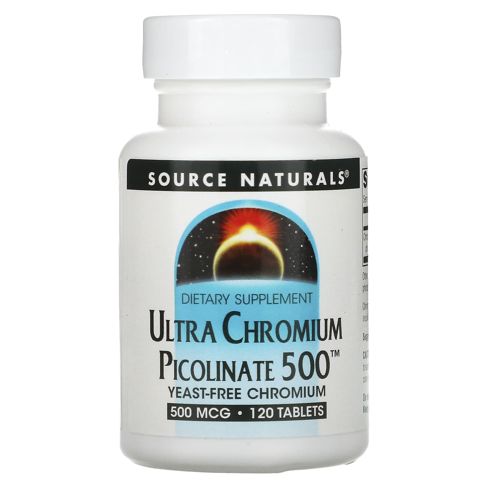 Хром ультра піколінат Source Naturals Chromium Picolinate 500 мкг, 120 таблеток (SNS-00516)