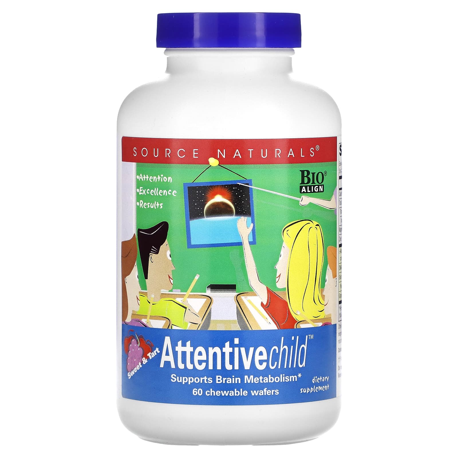 Уважна дитина Source Naturals Attentive Child смак солодкий, 60 жувальних таблеток (SNS-01214)
