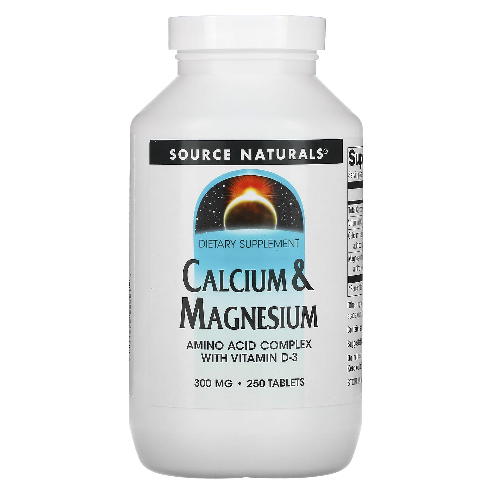 Кальцій і магній Source Naturals Calcium & Magnesium 300 мг, 250 таблеток (SNS-00304)
