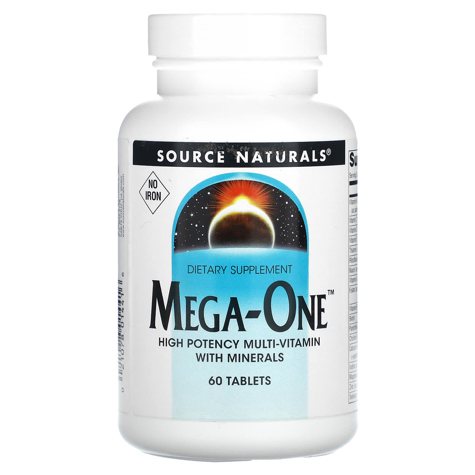 Мультивітаміни без заліза Source Naturals Mega-One по 1 в день, 60 таблеток (SNS-01441)