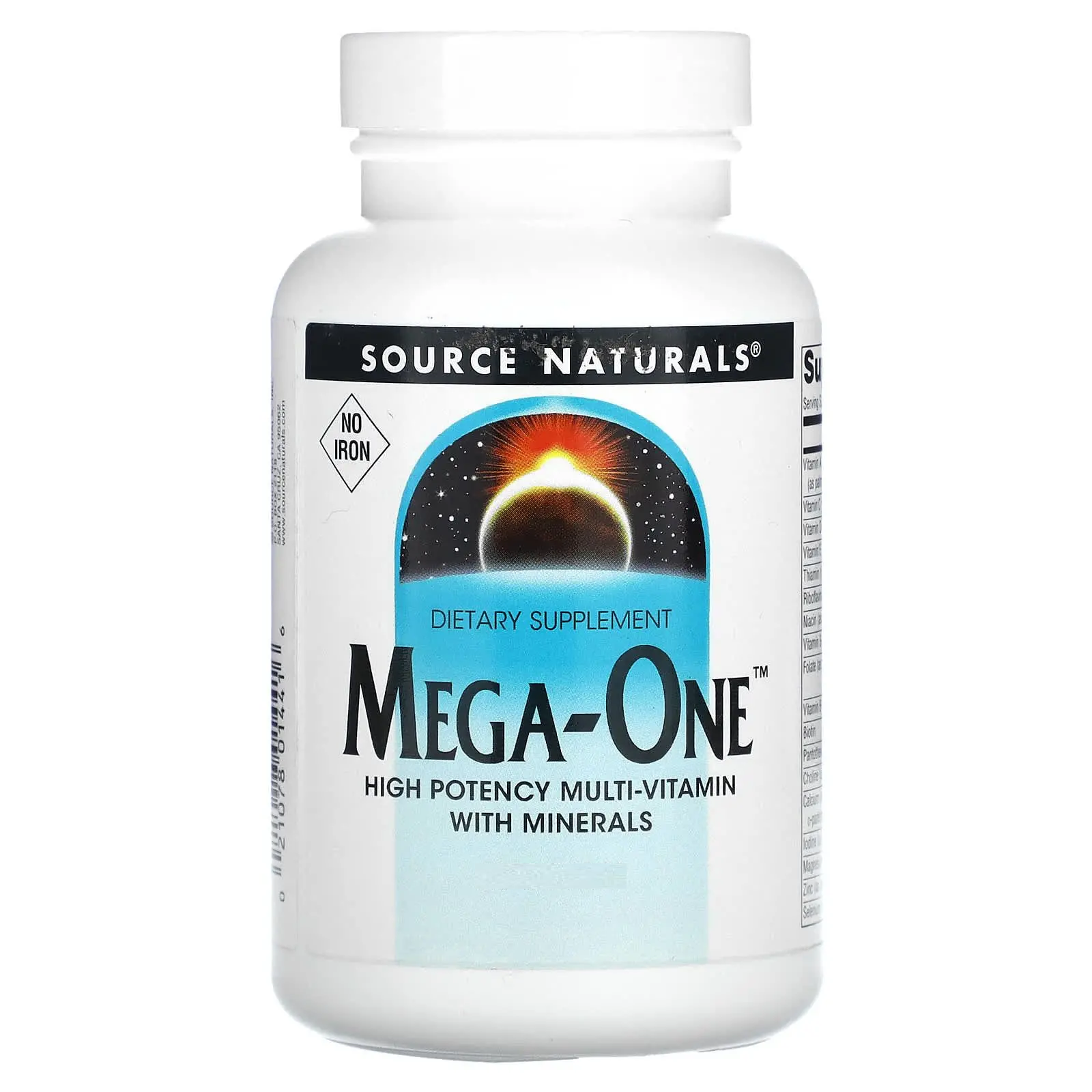 Мультивітаміни та мінерали Source Naturals без заліза Mega-One по 1 на день, 30 таблеток (SNS-01440)