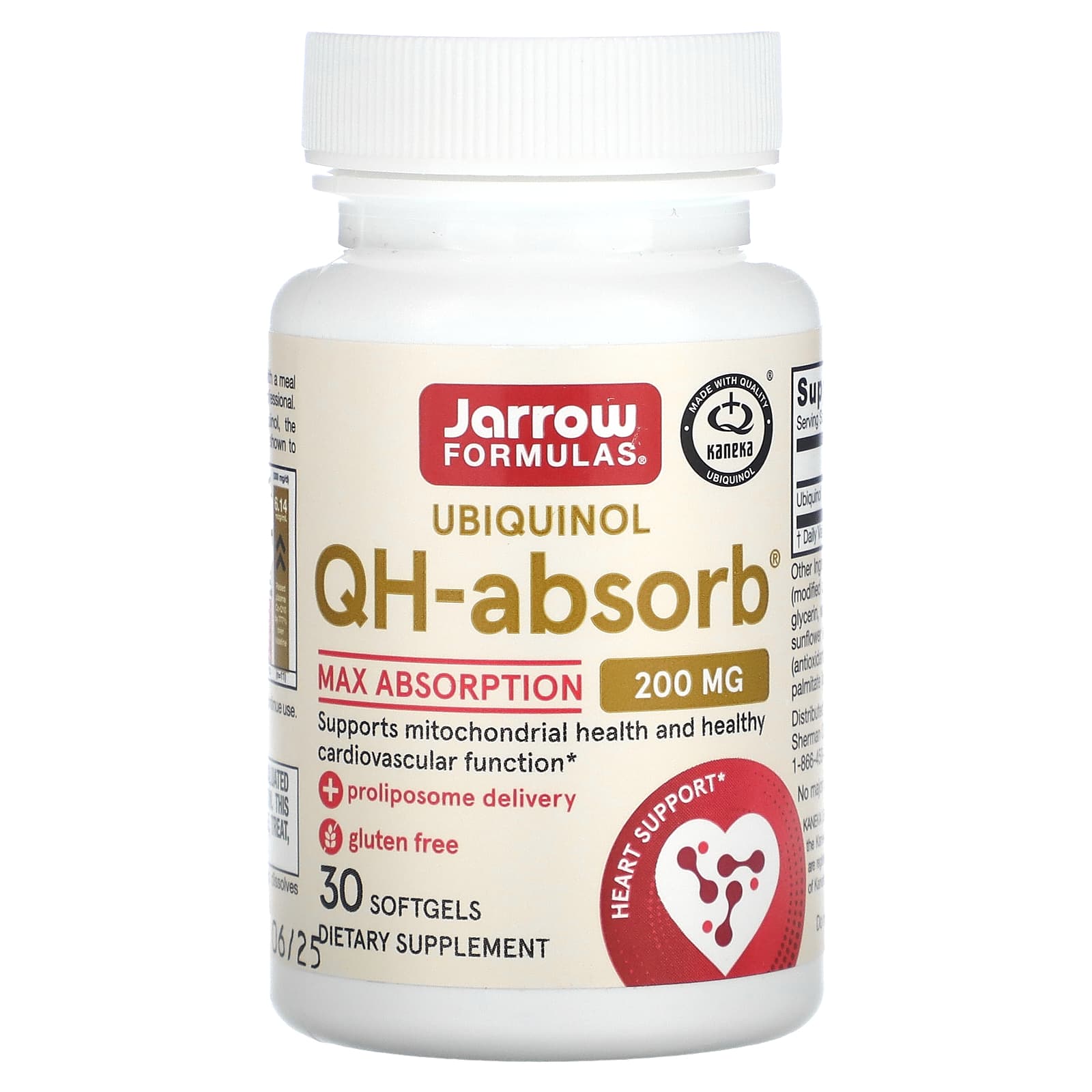 Убіхінол Jarrow Formulas Ubiquinol QH-Absorb 200 мг, 30 капсул (JRW-06024)