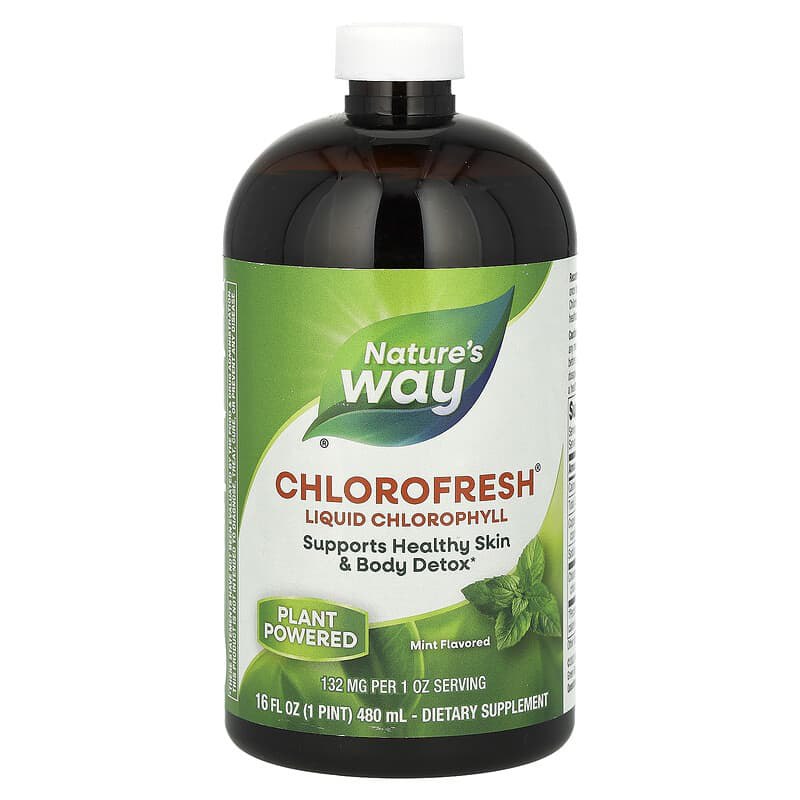 Хлорофіл Nature's Way Chlorofresh рідкий смак м'яти 132 мг, 480 мл (132 мг на 2 столові ложки)(NWY-03501)