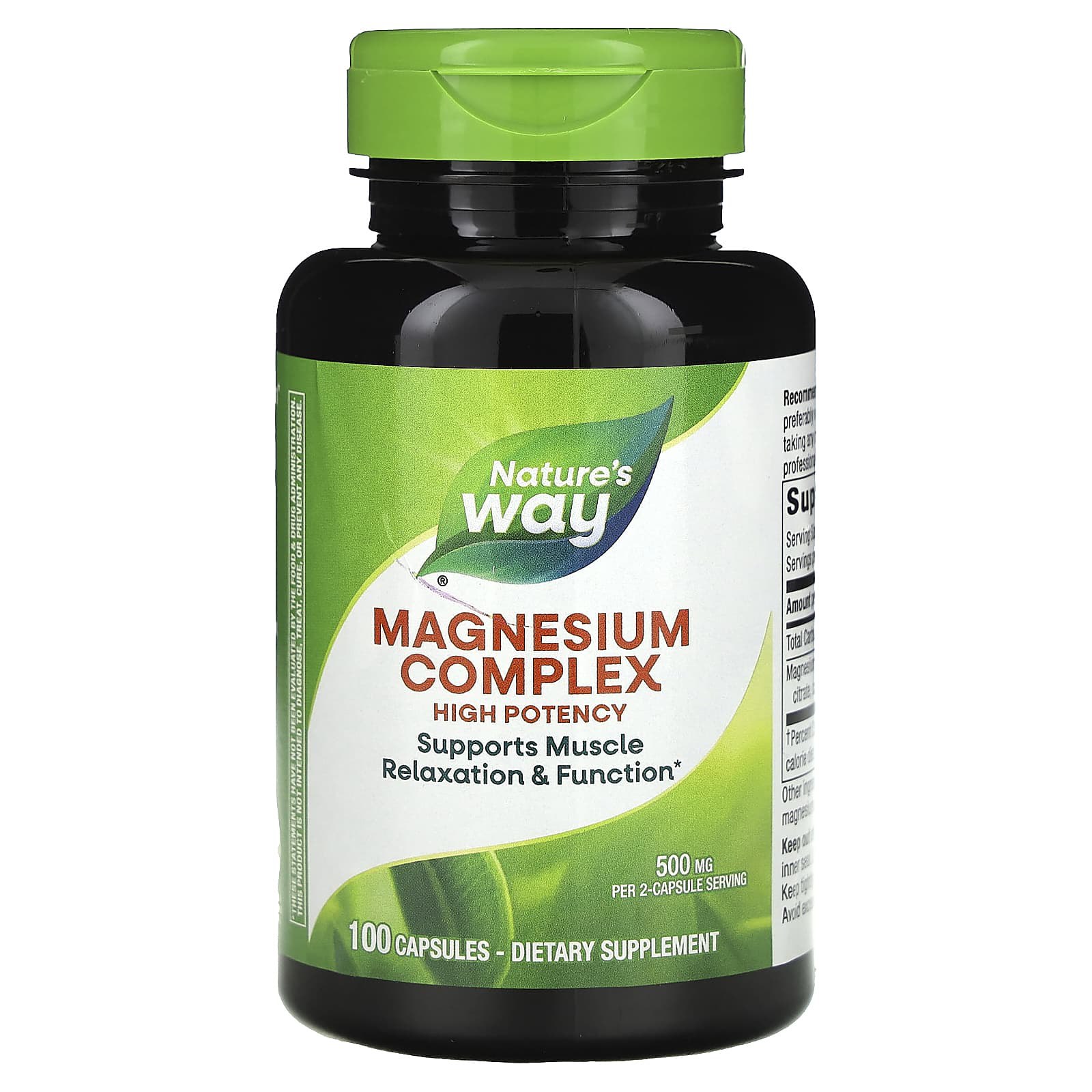 Магній цитрат Nature's Way (Magnesium Complex) 500 мг, 100 капсул (250 мг в капсулі)(NWY-41051)