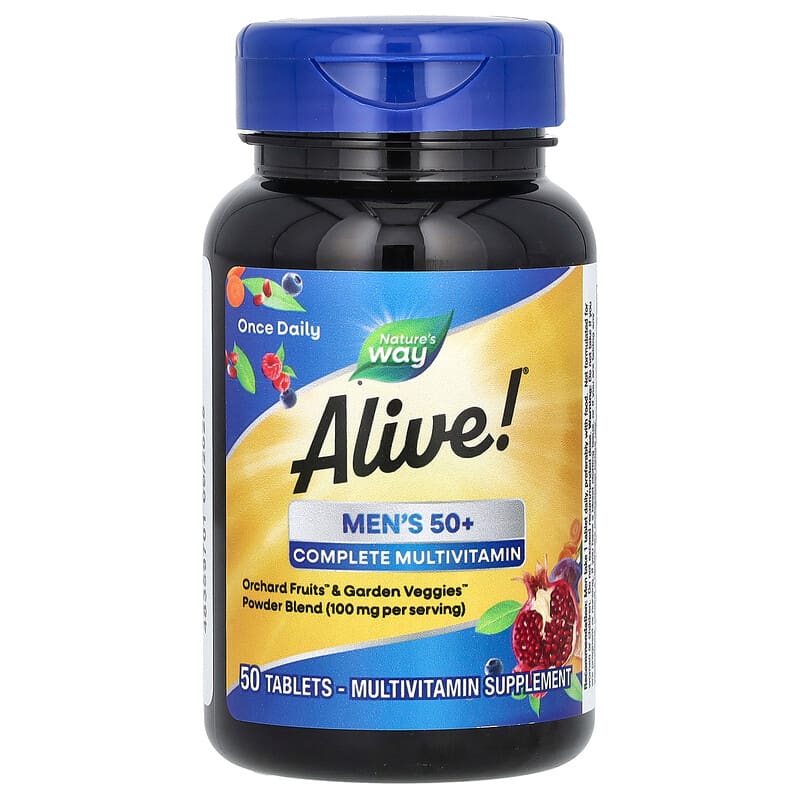 Мультивітаміни для чоловіків віком від 50 років Nature's Way Alive! Men's 50+, 50 пігулок (NWY-13661)