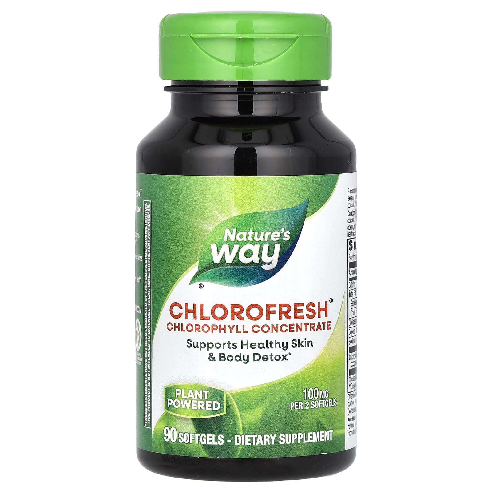 Хлорофіл Nature's Way Chlorofresh концентрат 100 мг, 90 гелевих капсул (50 мг на гелеву капсулу)(NWY-03550)