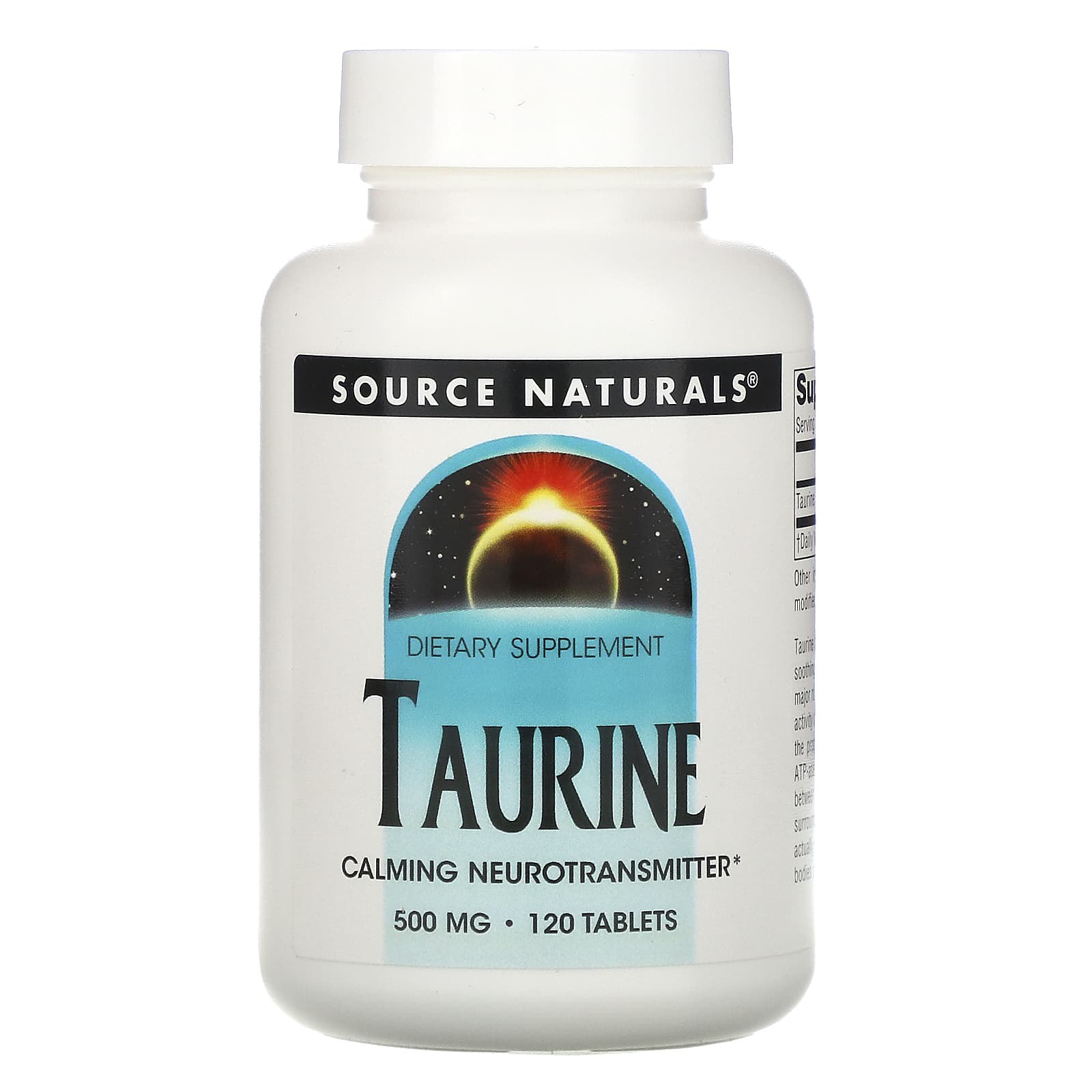 Таурин Source Naturals Taurine 500 мг, 120 таблеток (SNS-01281)