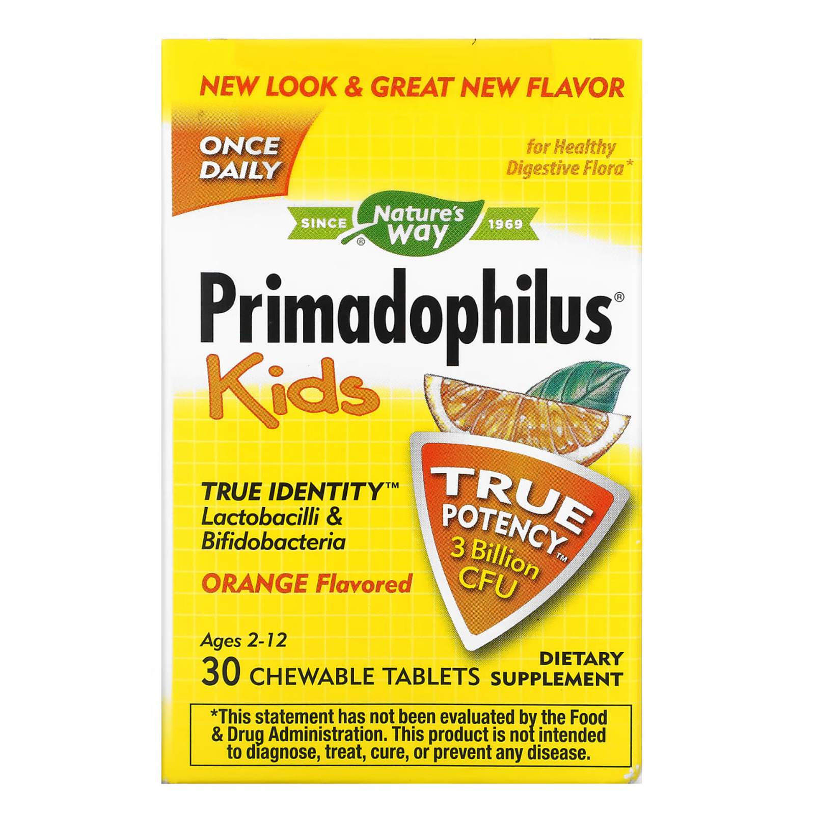 Пробіотик для дітей Nature's Way Primadophilus апельсин, 30 таблеток (NWY-14242)