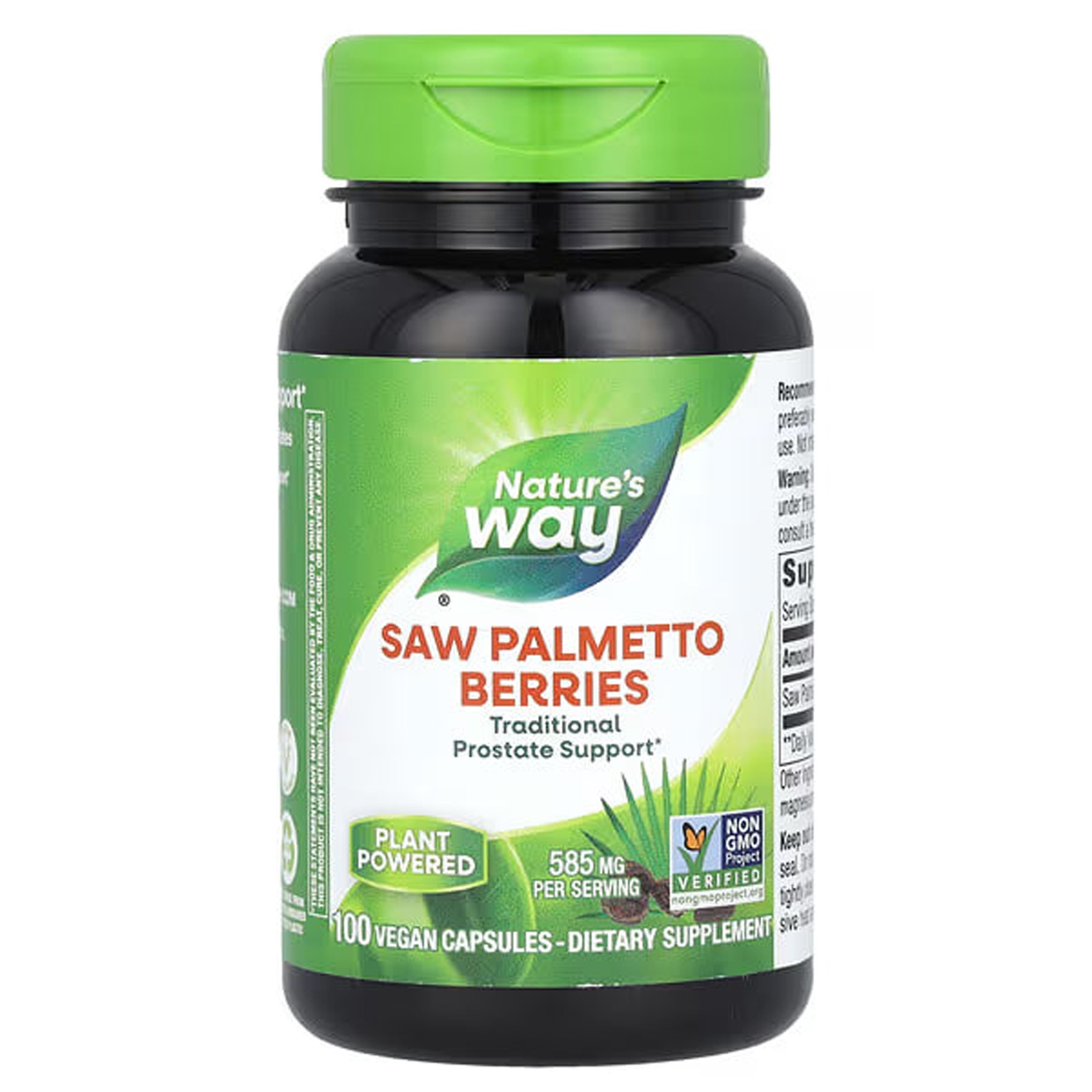 Со Пальметто Nature's Way Saw Palmetto ягоди 585 мг, 100 вегетаріанських капсул (NWY-16750)