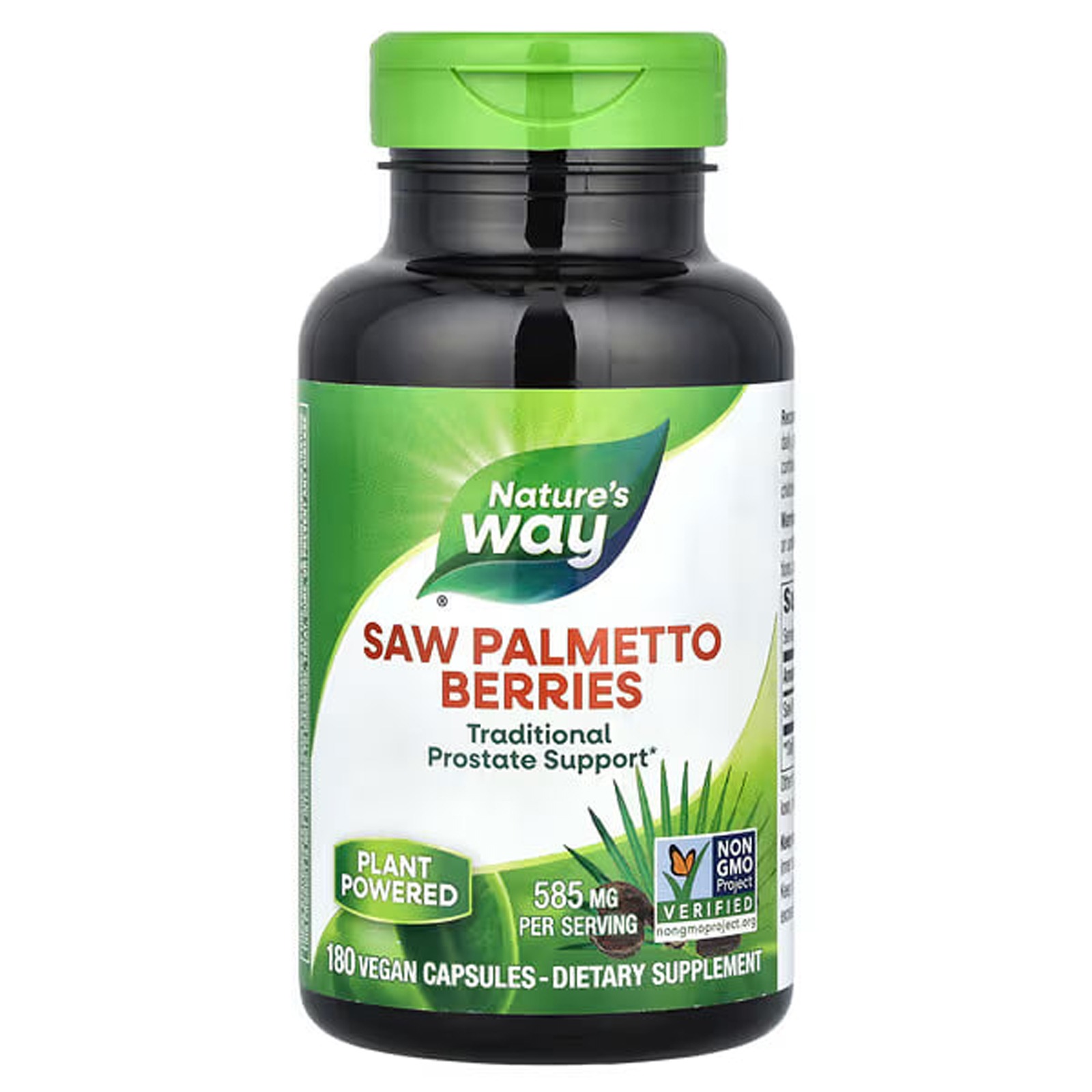 Со Пальметто Nature's Way Saw Palmetto ягоди 585 мг, 180 веганських капсул (NWY-16758)
