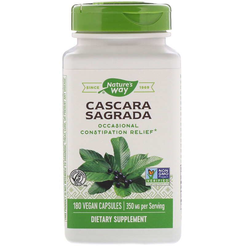Каскара саграда Nature's Way Cascara Sagrada стара кора 350 мг, 180 капсул (NWY-11308)