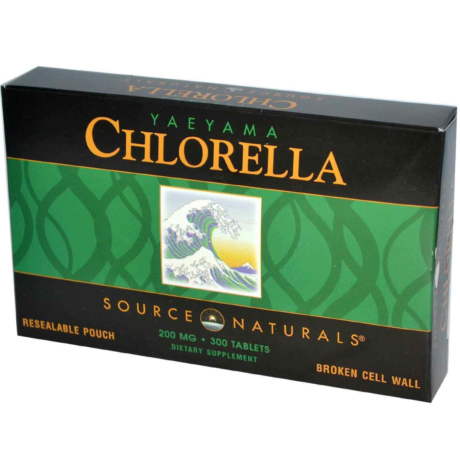 Хлорела Source Naturals (Yaeyama Chlorella) 200 мг, 300 таблеток (SNS-01929)