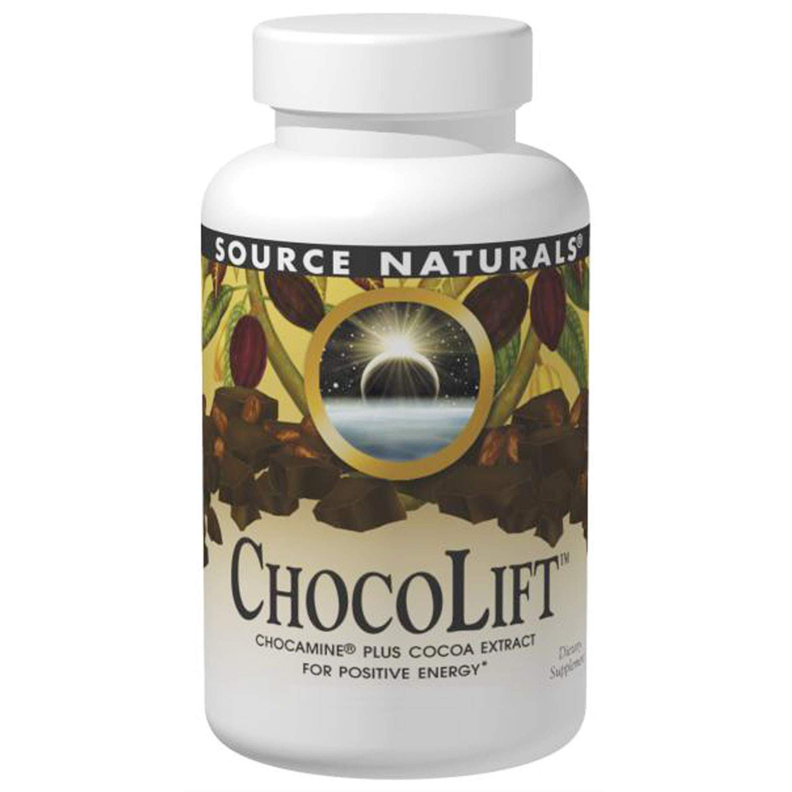 Екстракт шоколаду Source Naturals ChocoLift 500 мг, 60 капсул (SNS-02188)