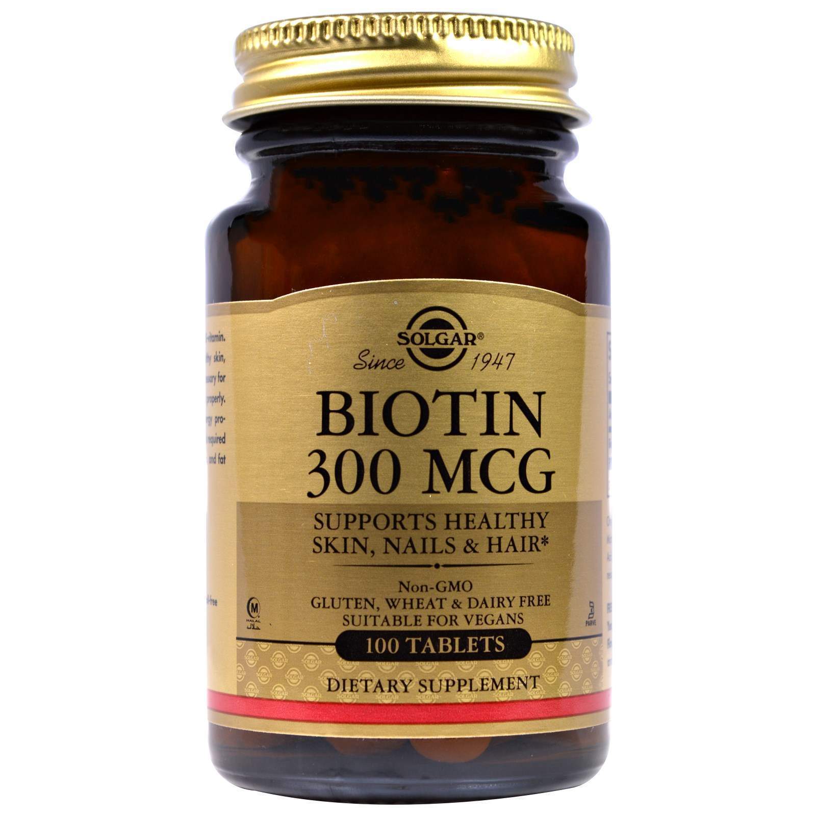 Біотин Solgar Biotin 300 мкг, 100 таблеток (SOL-00280)