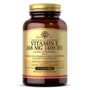 Вітамін Е Solgar Vitamin E натуральний 268 мг (400 МО) 50 гелевих капсул (SOL-03540)