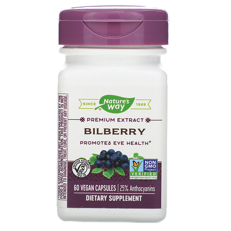 Чорниця Nature's Way Bilberry Standardized, 60 капсул (NWY-60500)