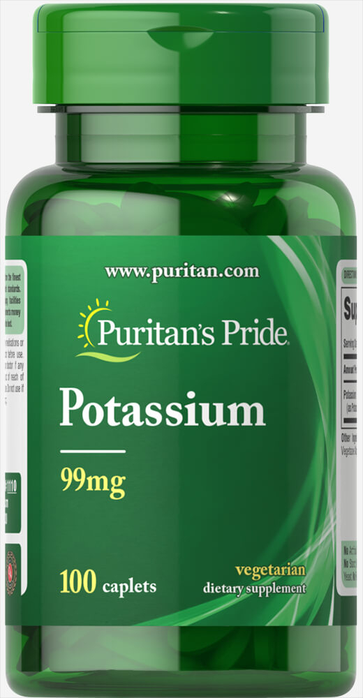 Калій Puritan's Pride Potassium 99 мг, 100 капсул (PTP-11110)