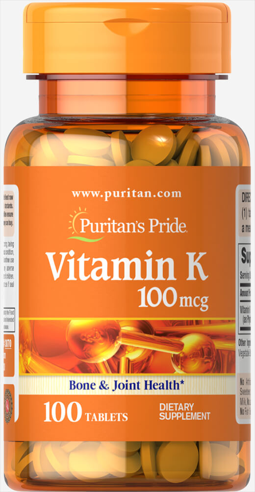 Вітамін К Puritan's Pride Vitamin K 100 мкг, 100 таблеток (PTP-13070)