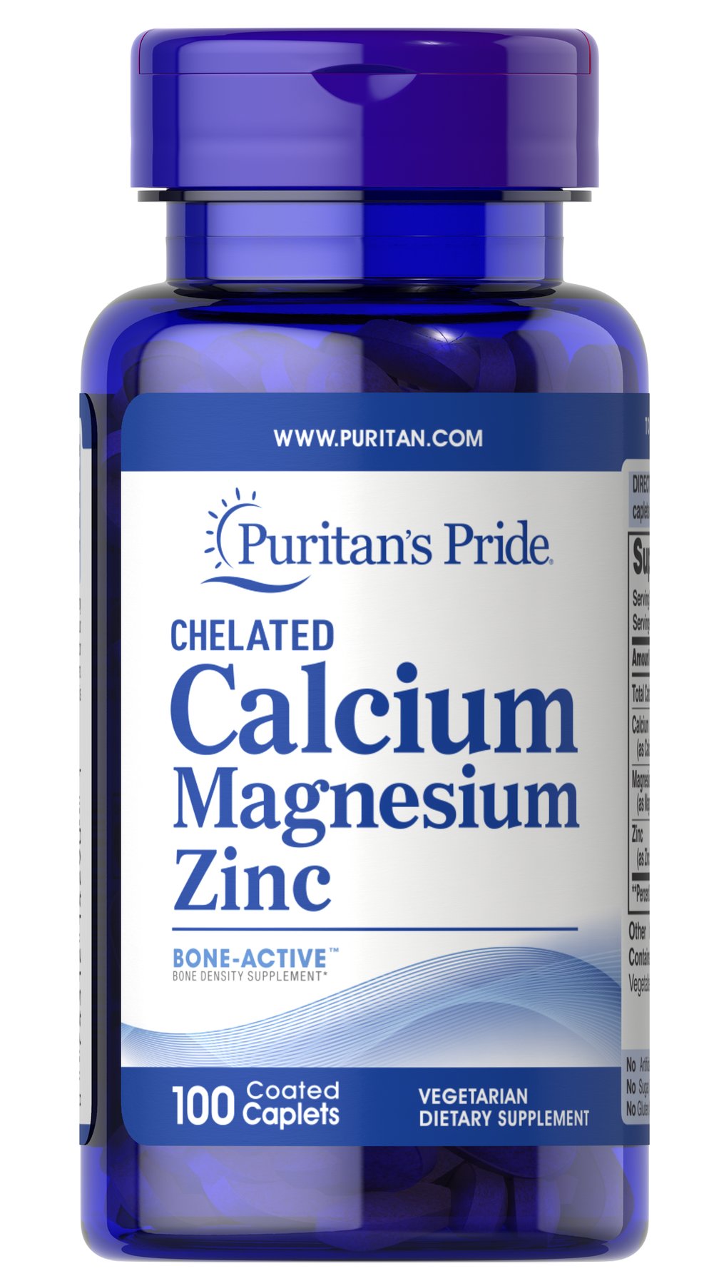 Кальцій магній цинк Puritan's Pride Chelated Calcium Magnesium Zinс, 100 капсул (PTP-14290)
