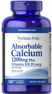 Кальцій і вітамін Д3 Puritan's Pride Absorbable Calcium with Vitamin D3 1200 мг / 1000 МО, 100 капсул (PTP-16272)