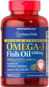 Омега-3 риб'ячий жир Puritan's Pride Omega-3 Fish Oil подвійна сила 1200/600 мг, 90 капсул (PTP-17131-6)