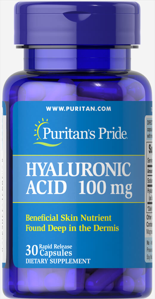 Гіалуронова кислота Puritan's Pride Hyaluronic Acid 100 мг, 30 капсул (PTP-17687)