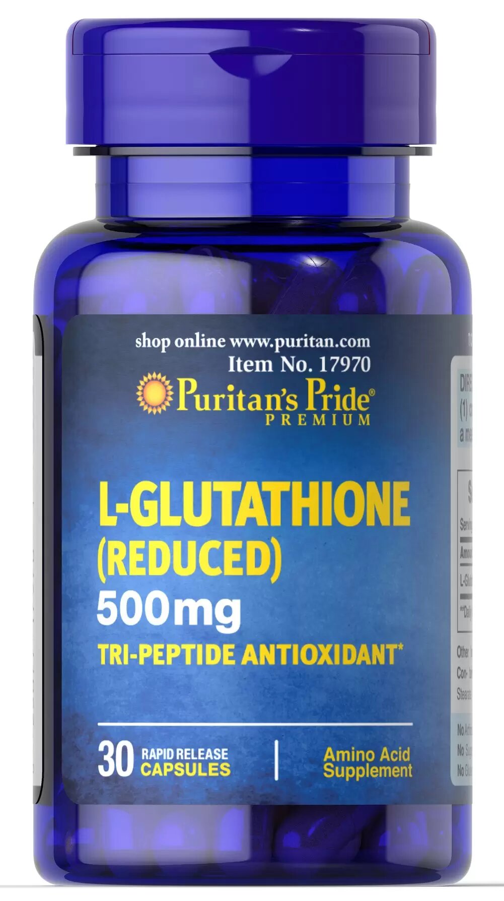 Глютатіон Puritan's Pride L-Glutathione, 30 капсул (PTP-17970)