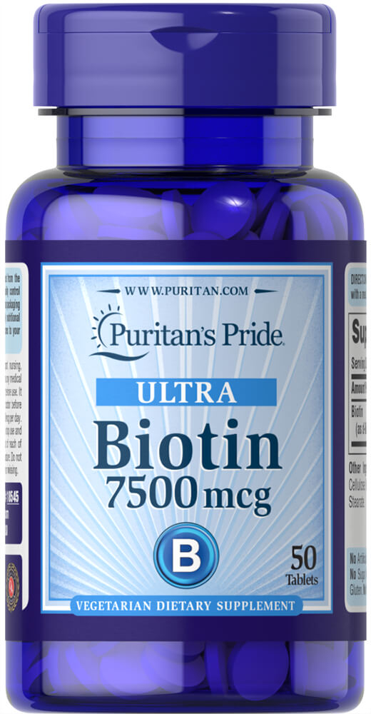 Біотин Puritan's Pride Biotin 7500 мкг, 50 таблеток (PTP-18545)