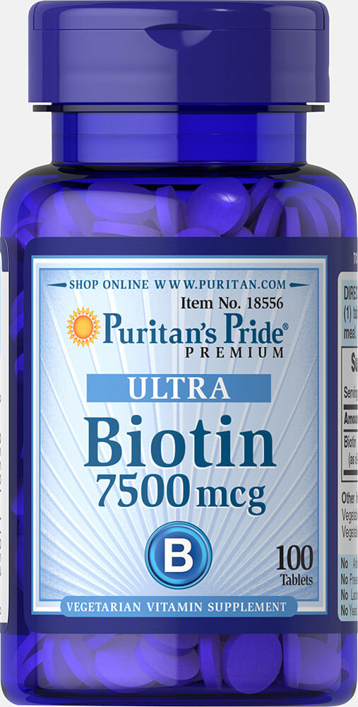 Біотин Puritan's Pride Biotin 7500 мкг, 100 таблеток (PTP-18556)