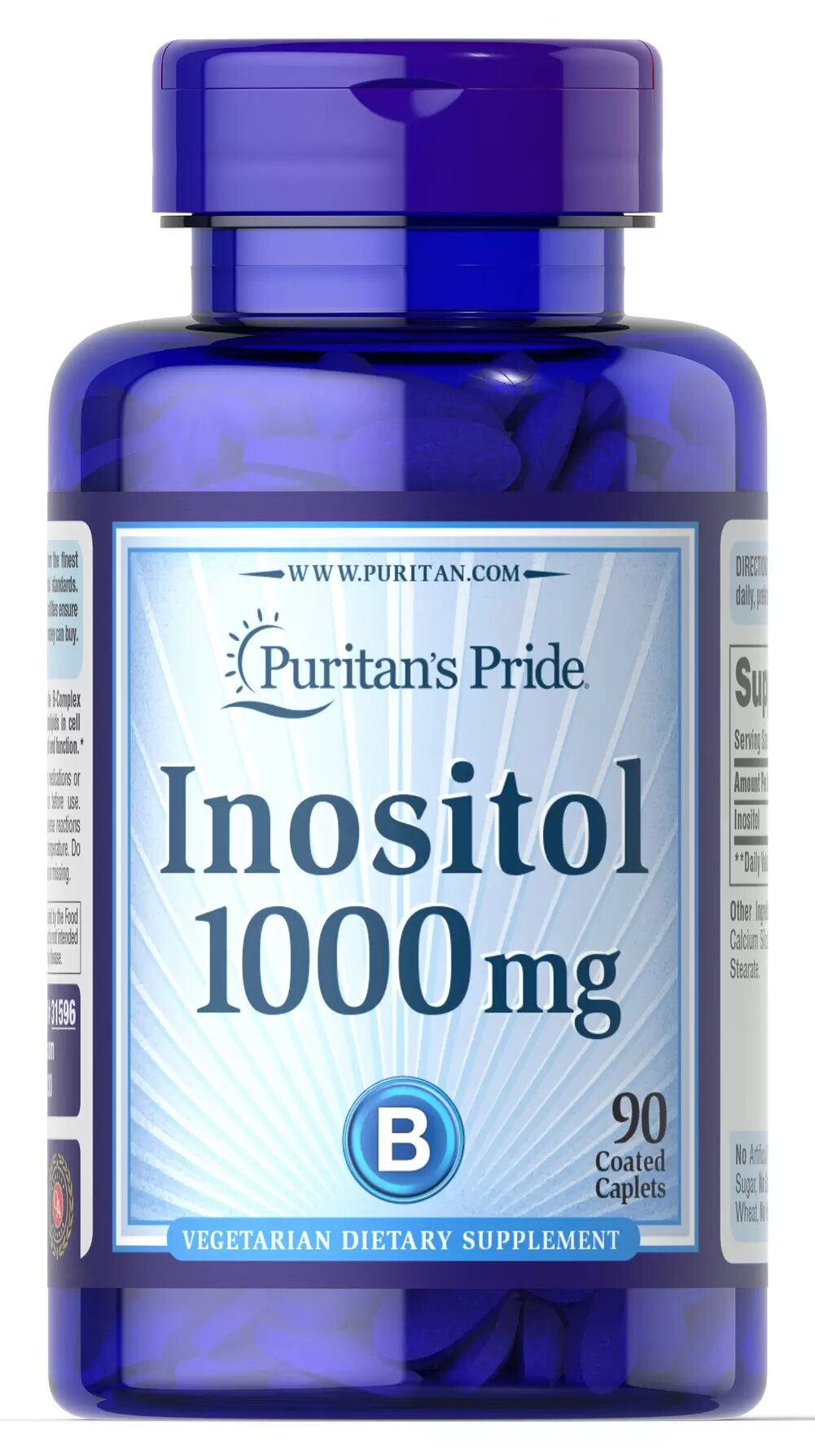 Інозітол Puritan's Pride Inositol 1000 мг, 90 капсул (PTP-31596)