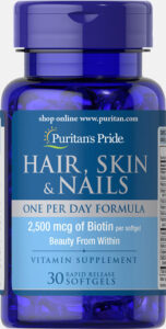 Формула для волосся Puritan's Pride шкіри, нігтів Hair, Skin & Nails 1 в день, 30 капсул (PTP-50779)