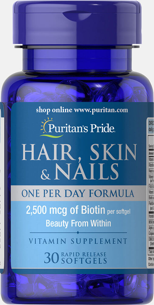 Формула для волосся Puritan's Pride шкіри, нігтів Hair, Skin & Nails 1 в день, 30 капсул (PTP-50779)