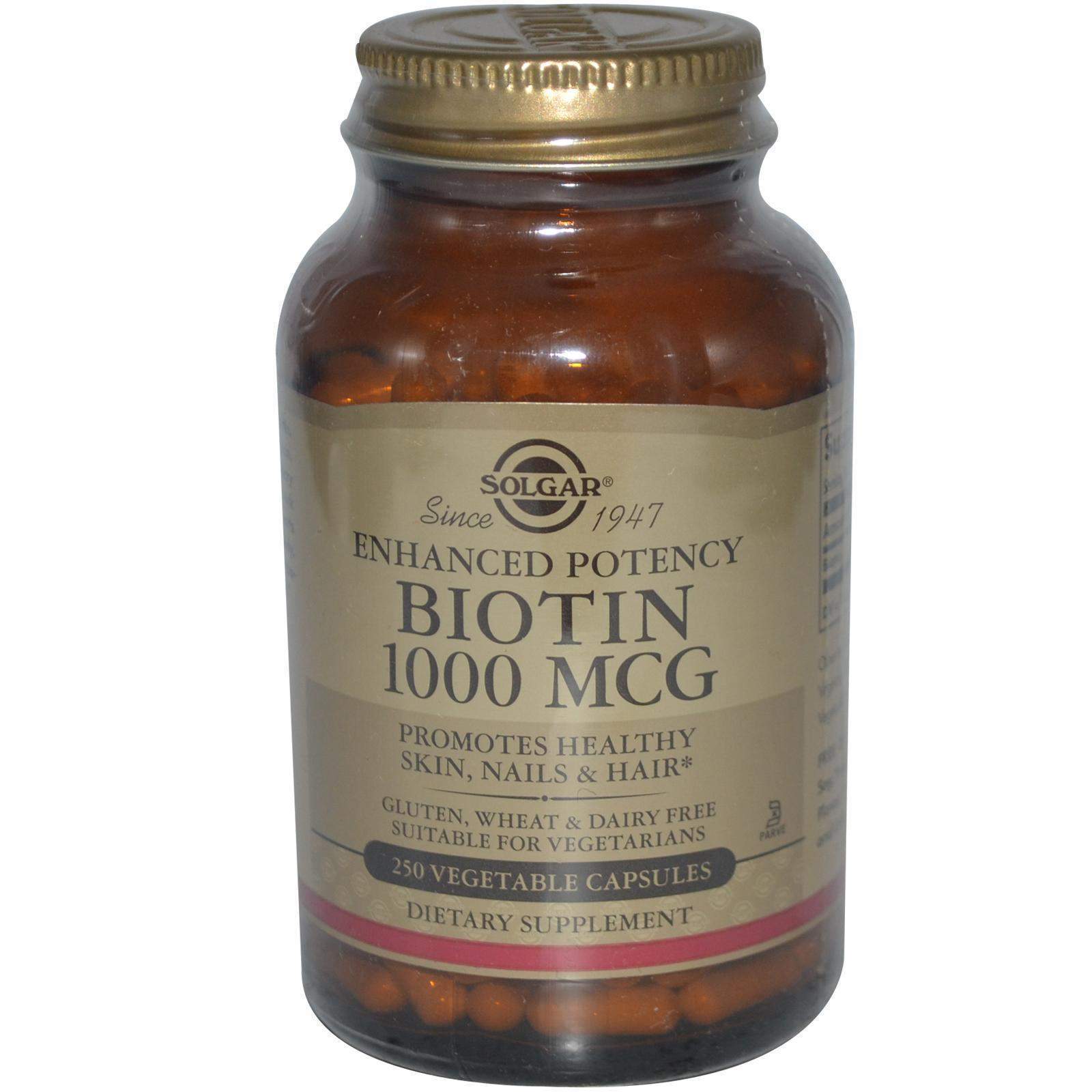 Біотин Solgar Biotin 1000 мкг, 250 капсул (SOL-00312)
