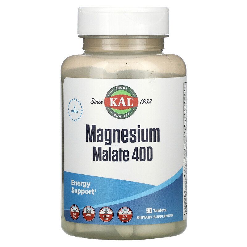 Магній малат KAL Magnesium Malate 400 мг, 90 таблеток (CAL-81309)