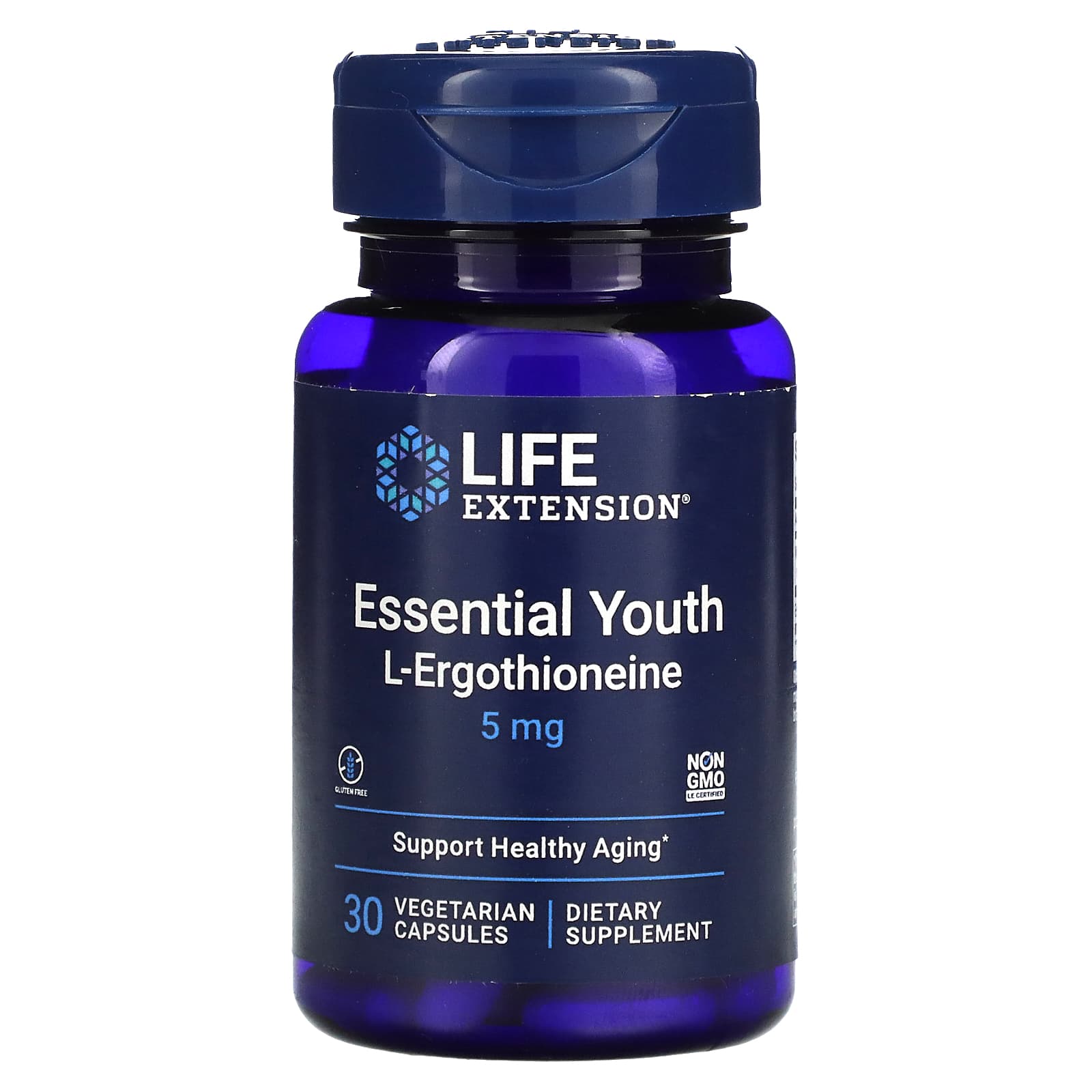L-ерготіонеїн Life Extension Essential Youth L-Ergothioneine підтримка молодості 5 мг, 30 вегетаріанських капсул (LEX-24313)