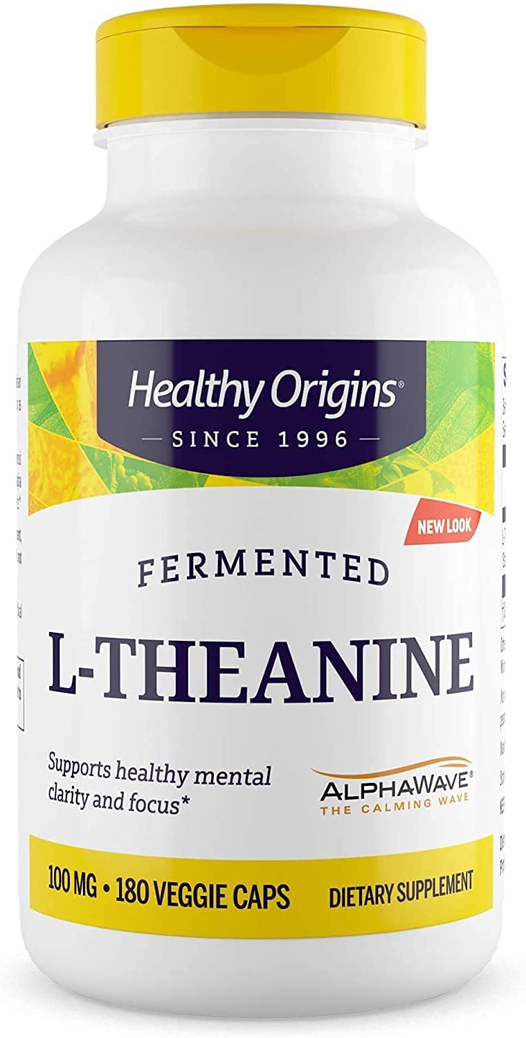 L-теанін Healthy Origins L-Theanine 100 мг, 180 вегетаріанських капсул (HOG-17005)