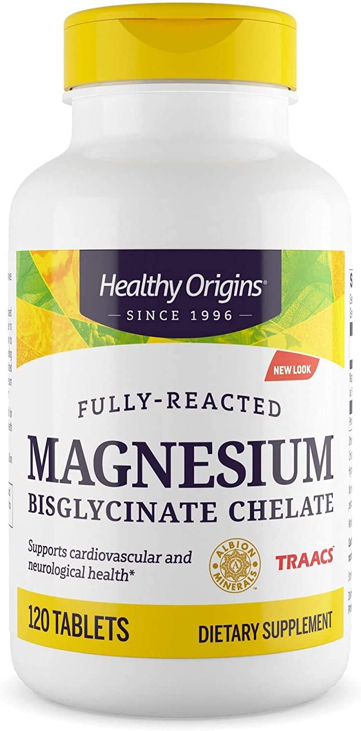 Магній бісгліцинат хелат Healthy Origins Magnesium Bisglycinate Chelate 200 мг, 120 таблеток (HOG-39542)
