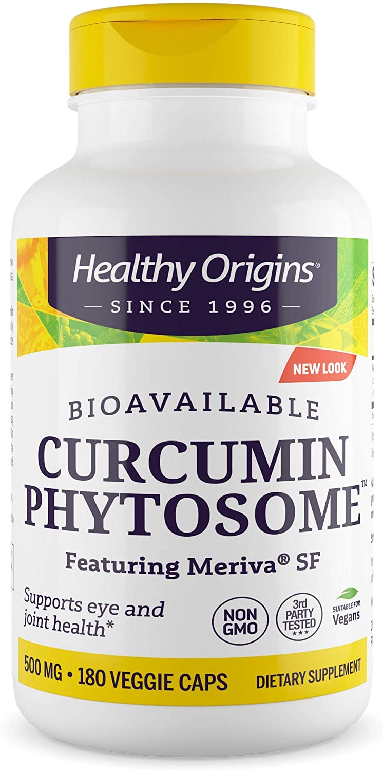 Куркумін Healthy Origins Curcumin Phytosome фітосоми куркуміну за участю Meriva SF 500 мг, 180 вегетаріанських капсул (HOG-52445)