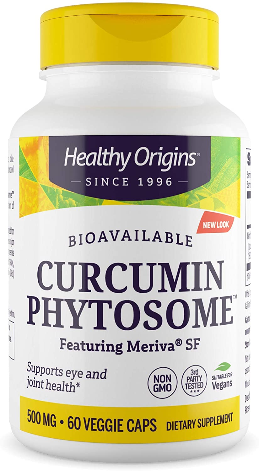 Куркумін Healthy Origins Curcumin Phytosome фітосоми куркуміну за участю Meriva SF 500 мг, 60 вегетаріанських капсул (HOG-52442)