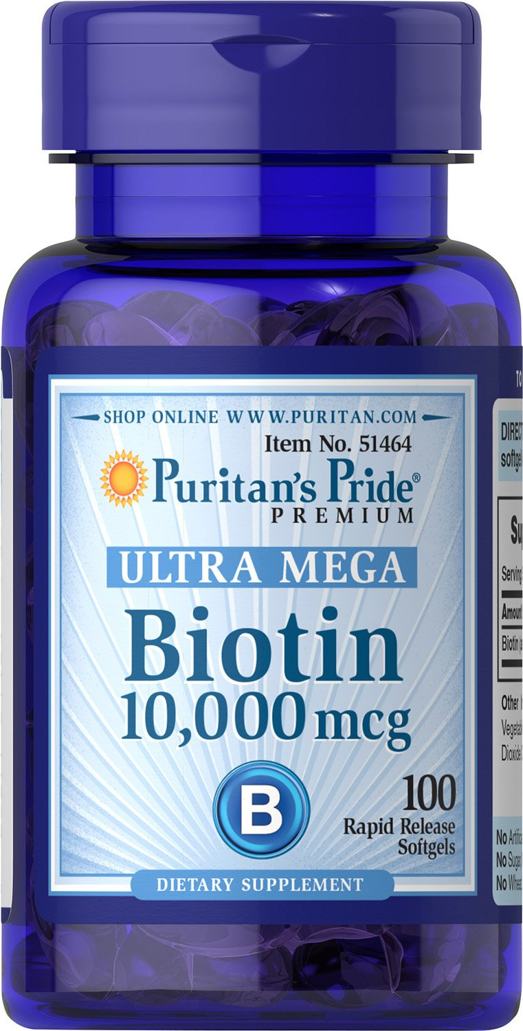 Біотин Puritan's Pride Biotin 10.000 мкг, 100 капсул (PTP-51464)