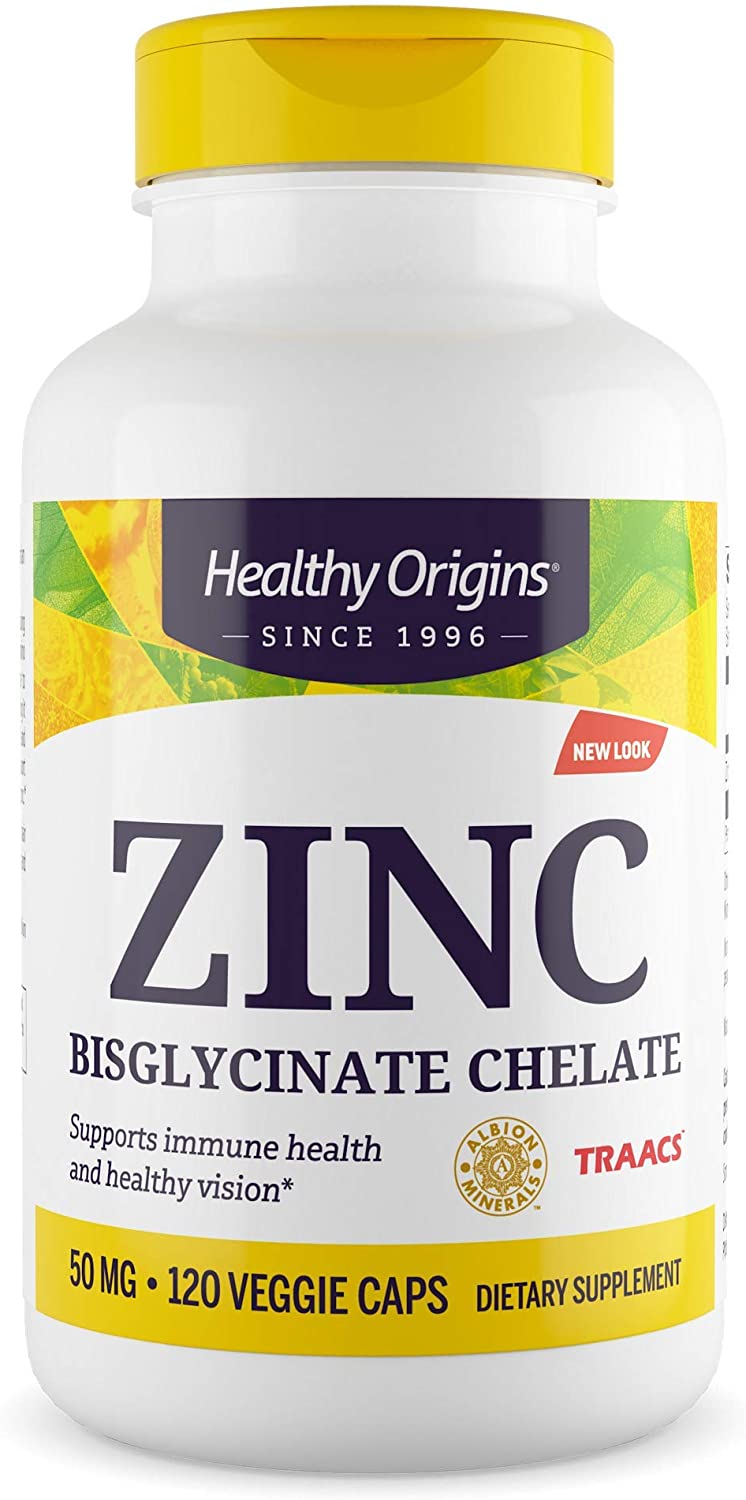 Цинк бісгліцинат Healthy Origins Zinc 50 мг, 120 вегетаріанських капсул (HOG-39550)