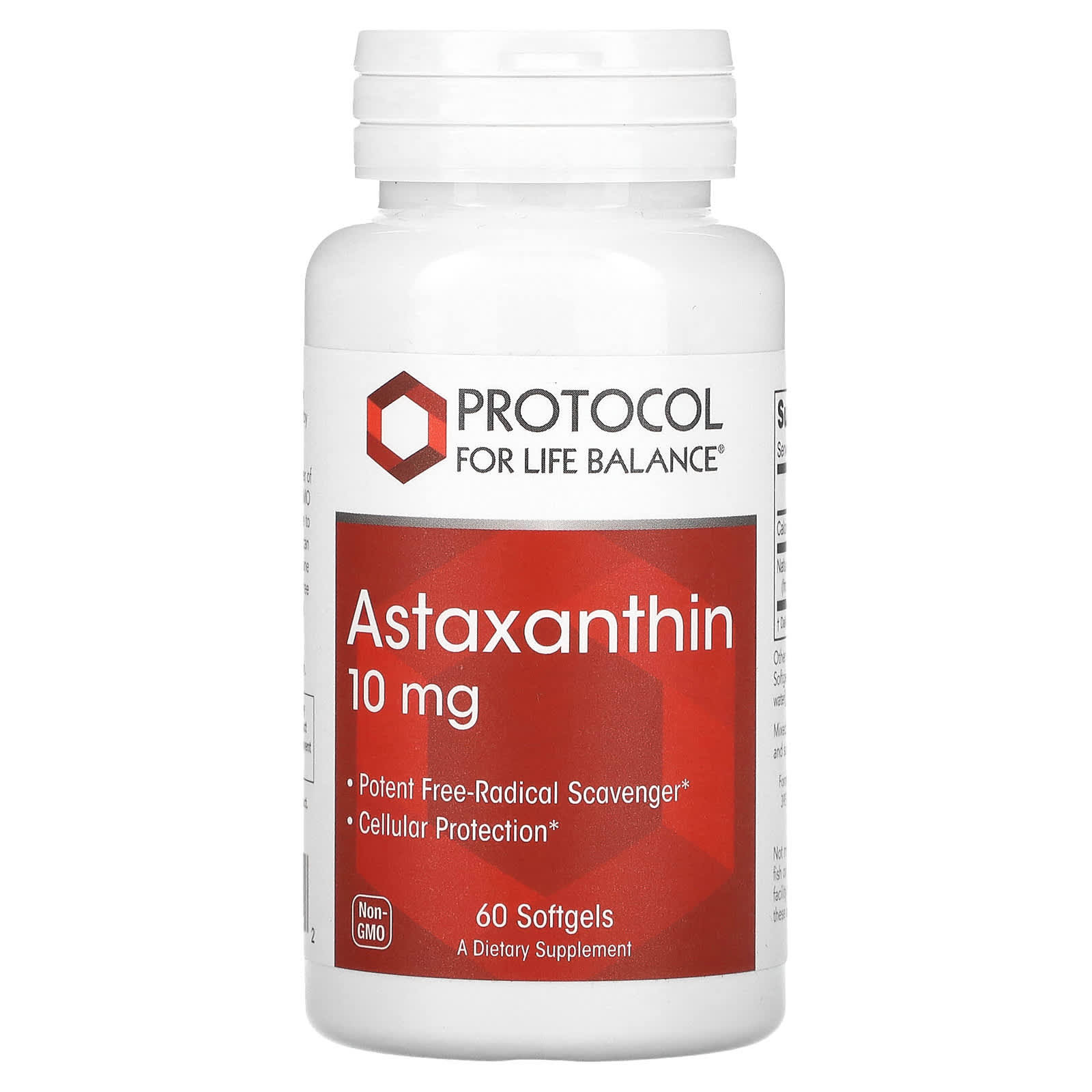 Астаксантин Protocol for Life Balance Astaxanthin 10 мг, 60 гелевих капсул (PRT-12251)