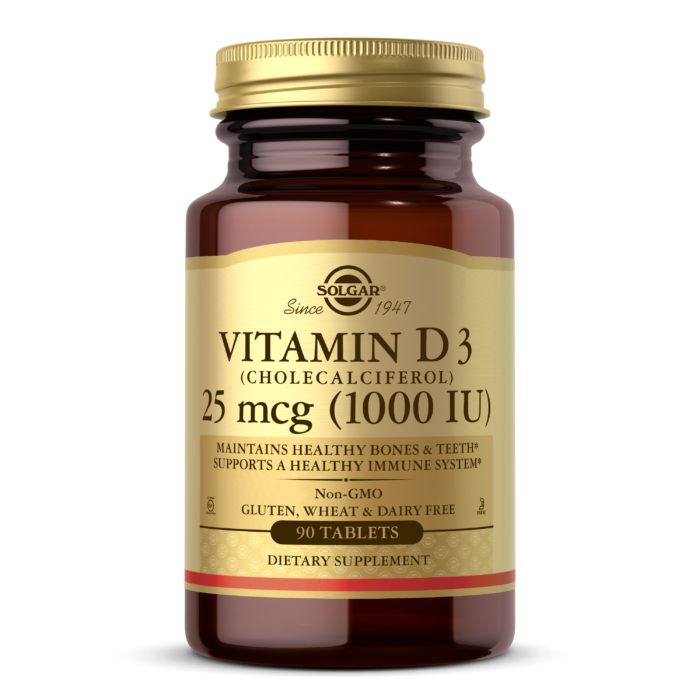 Вітамін Д3 Solgar (холекальциферол) Vitamin D3 25 мкг (1000 МО), 90 таблеток (SOL-03310)