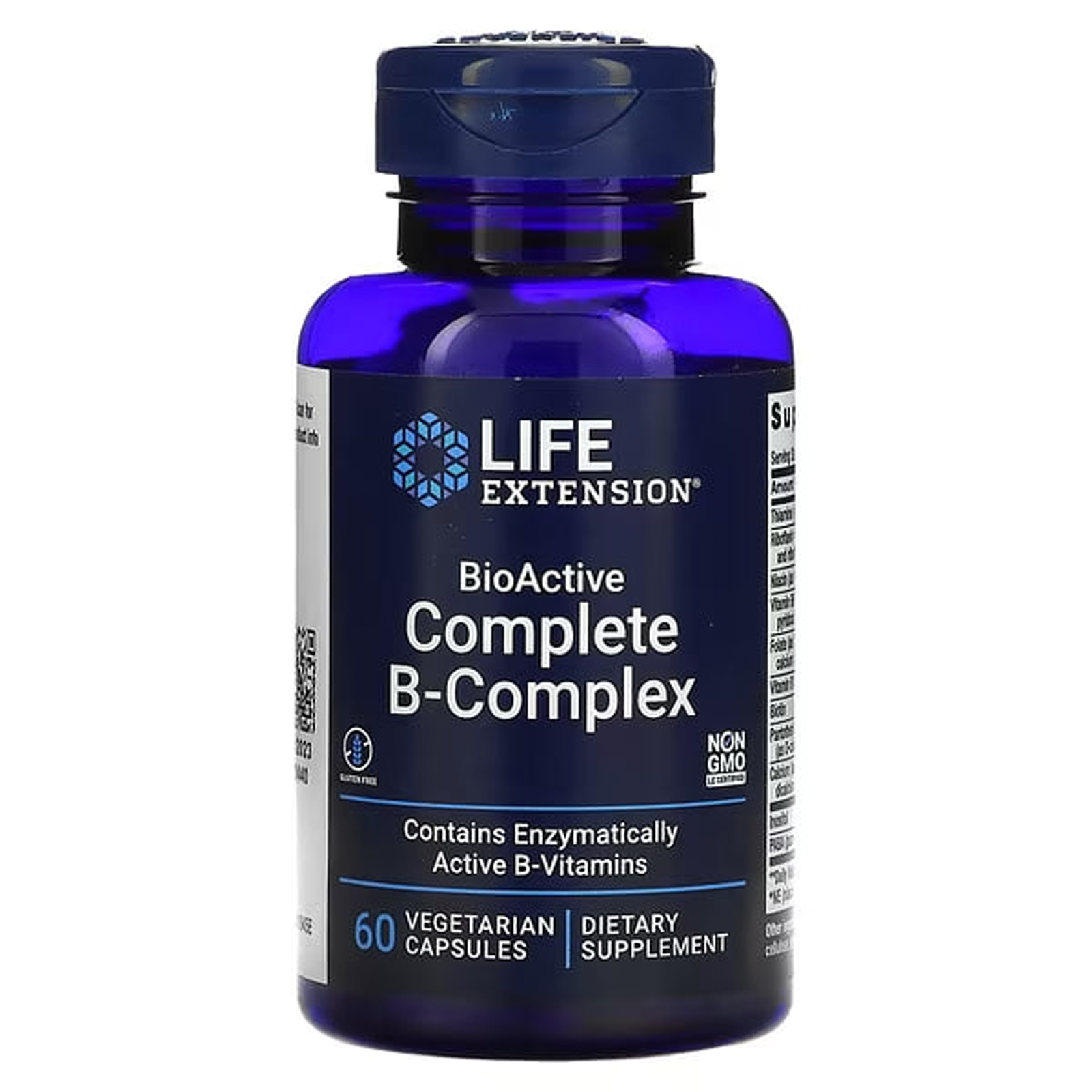 Б-комплекс вітамінів Life Extension BioActive B-Complex біоактивний, 60 вегетаріанських капсул (LEX-19456)