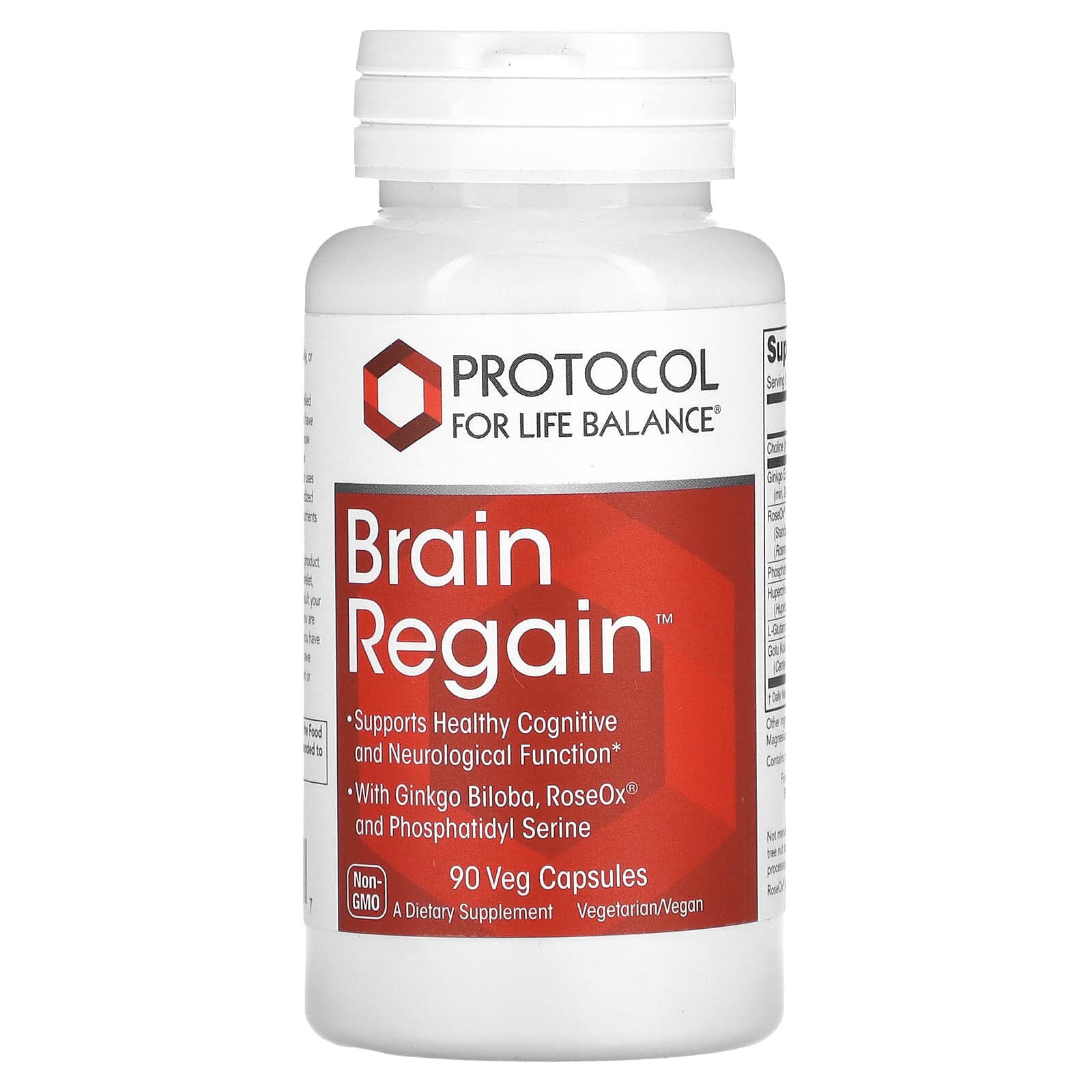 Підтримка мозку Protocol for Life Balance Brain Regain, 90 веганських капсул (PRT-13303)