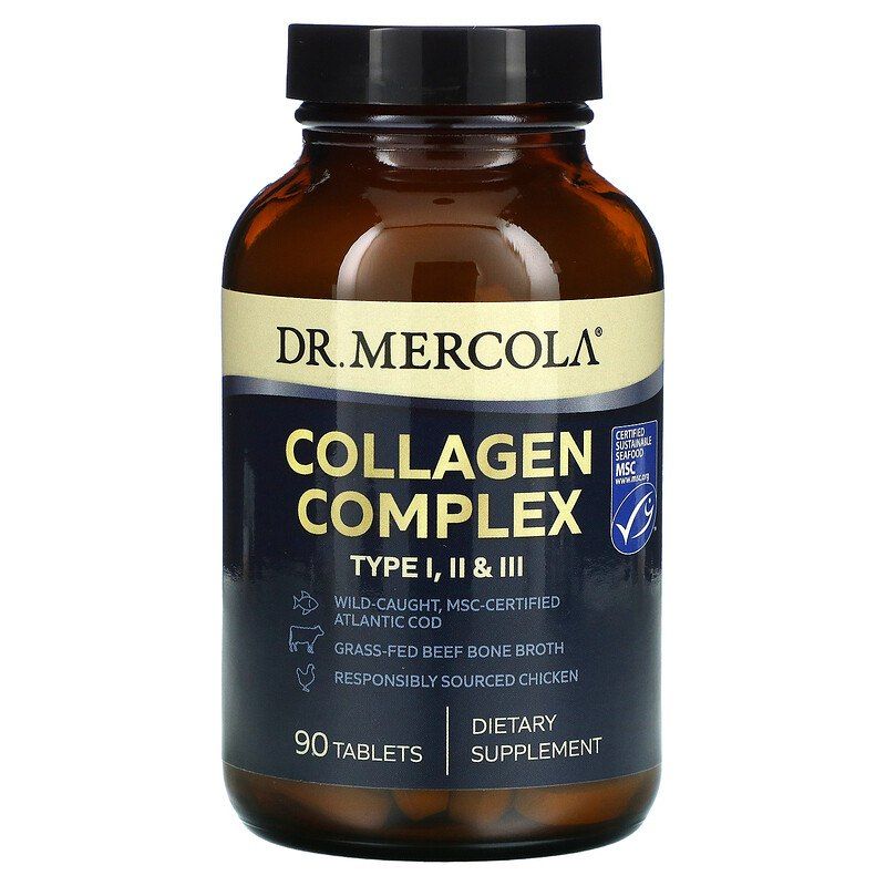 Колаген типу I, II та III Dr. Mercola Collagen Complex комплекс, 90 пігулок (MCL-03838)