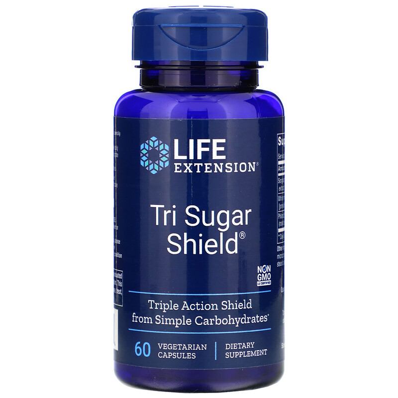 Зниження цукру в крові Life Extension Tri Sugar Shield, 60 капсул (LEX-18036)
