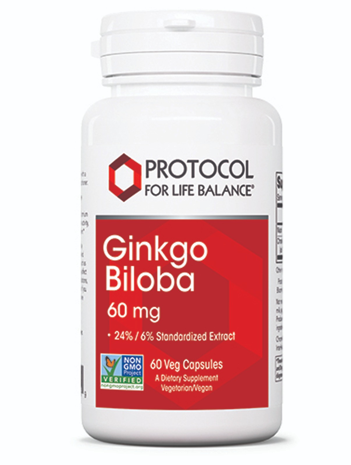 Гінкго Білоба Protocol for Life Balance Ginkgo Biloba 60 мг, 60 веганських капсул (PRT-14686)