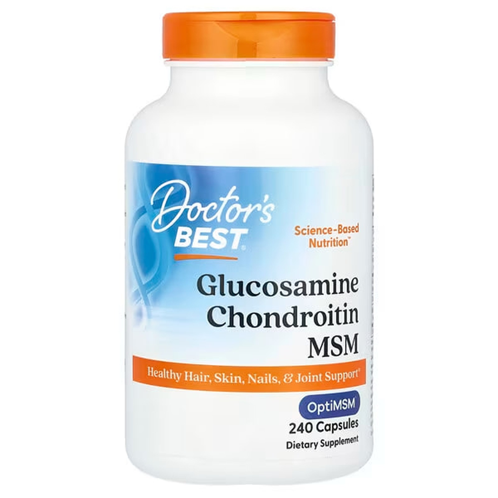 Глюкозамін, хондроїтин Doctor's Best МСМ Glucosamine Chondroitin MSM, 240 капсул (DRB-00081)
