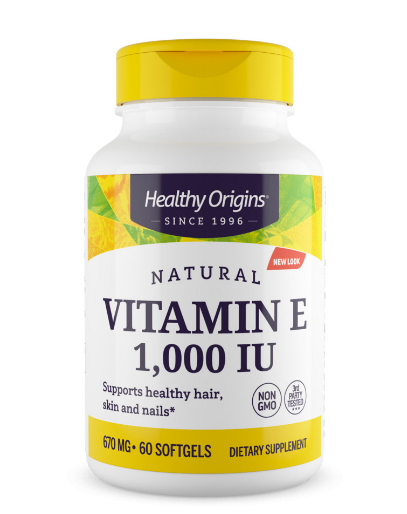 Вітамін Е Healthy Origins Vitamin E 1000 МО, 60 гелевих капсул (HOG-15149)